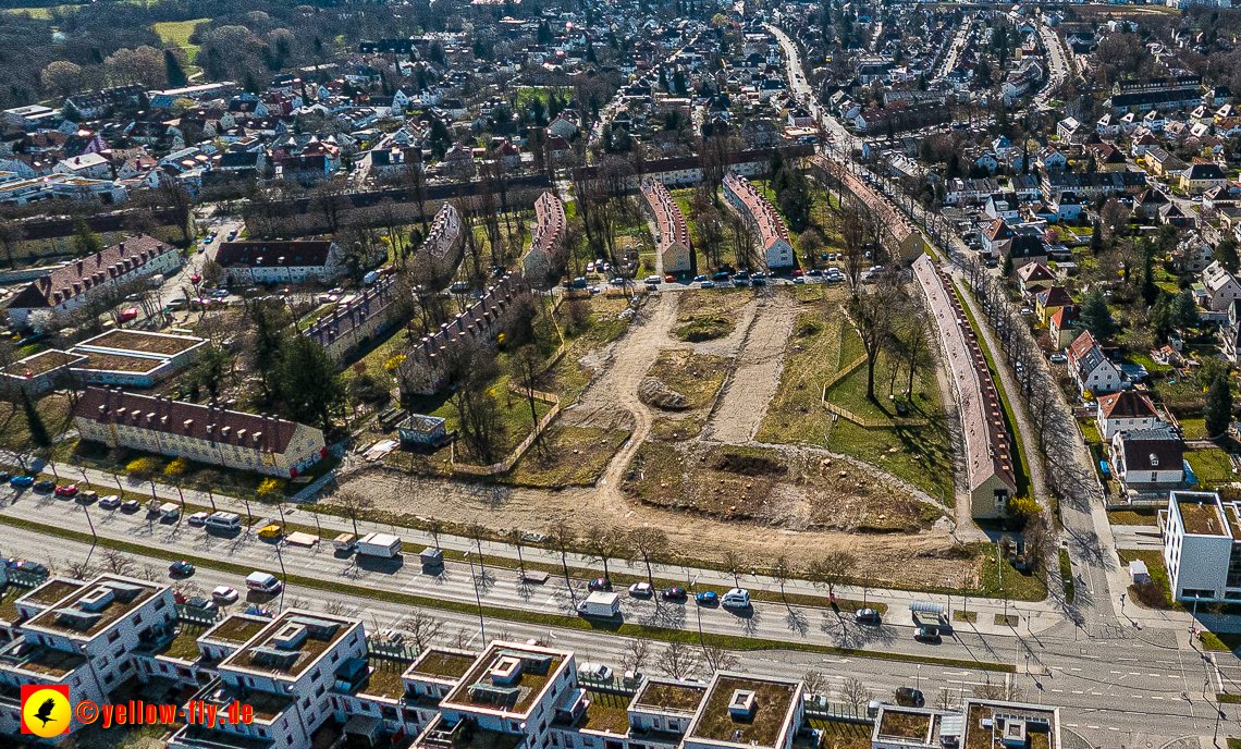21.03.2023 - Luftbilder von der Baustelle Maikäfersiedlung in Berg am Laim